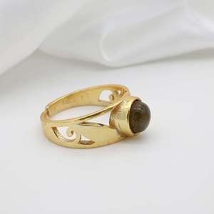 Handmade Stylish Boho <b>Rings</b> Men Natural <b>Labradorite</b> Cut Diamond Gold Plated Inlay Setting Wholesale Fashionable Jewelry Parties - Product Image 2