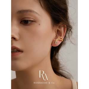 Orecchini a Serpente Placcati Oro Inossidabile con Zirconia, Orecchini a Drago Estetici, Orecchini a Perno Raffinati, Ear Cuff - Product Image 6