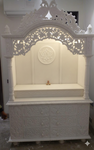 Pilar de Ágata Blanca Tallado a Mano, Templo para el Hogar, Mandir, Pooja, Mandap, Santuario de Oración Hindú Tradicional, Exportación al por Mayor - Product Image 3