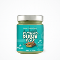 Mado Crème de Lait à la Pistache Fraîche Style Dubaï, Agent Gélifiant, Durée de Conservation 24 Mois, Qualité Alimentaire, Pot en Verre 350g