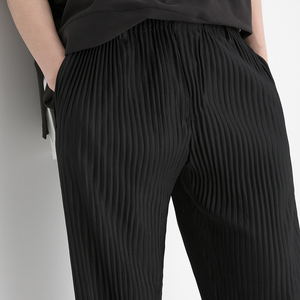 men's straight slim fit <b>elastic</b> ripped distressed stretchy skinny stacked biker <b>jean</b> pant with patches tapered leg pants - Product Image 5