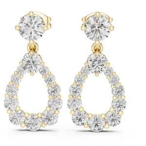 Elegantes pendientes redondos de diamante chapado en oro Real Lab Grown IGI Certificado de moda brillante para uso diario regalos de aniversario - Product Image 2