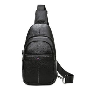 Compact Leather Chest <b>Sling</b> <b>Bag</b> for <b>Men</b> and Women Lightweight and Stylish Travel <b>Bag</b> with Secure Zipper Pockets - Product Image 5