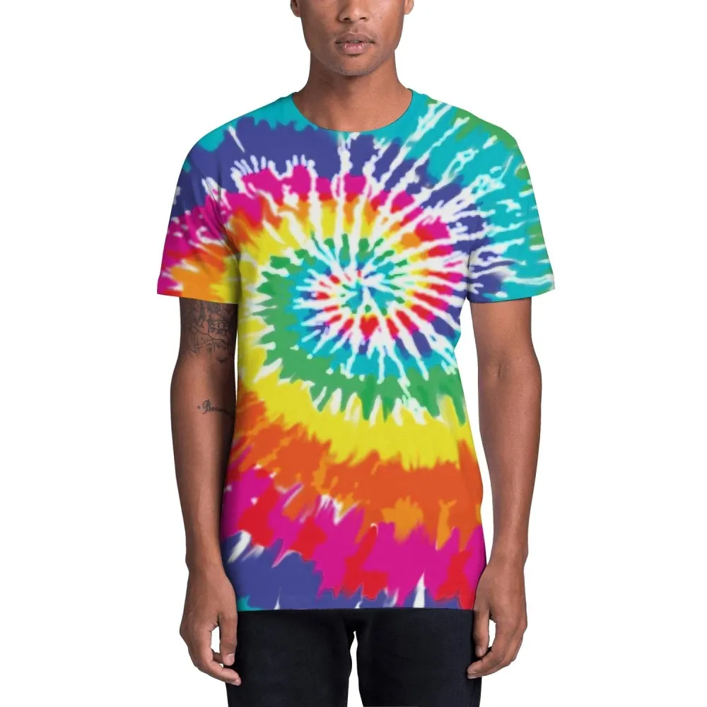 Nuovi prodotti caldi Streetwear Hip Hop abbigliamento Plain Men T-Shirt Tie Dye a maniche corte in vendita