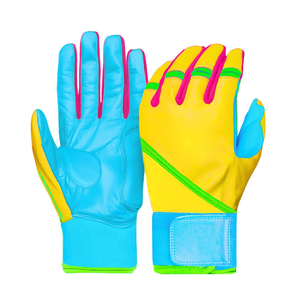 Gants de frappe de baseball en cuir durable, couleur personnalisée, logo, fermeture auto-agrippante, main droite ou gauche, pour professionnels - Product Image 5
