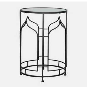 Table basse ronde moderne de style tambour noir ardoise meubles de maison avec cadre en métal pour le salon - Product Image 1