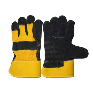 Gants de travail d'hiver en cuir de vache fendu, enduits de latex, gants de construction à usage général, protection anti-coupure des mains et des bras, vente en gros - Product Image 1
