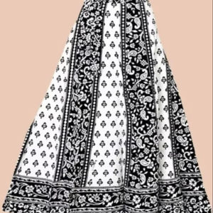 กระโปรงแมกซี่ลายดอกไม้สำหรับผู้หญิงเอวยางยืดสวมใส่สบายพร้อมการตกแต่งแบบปัก - Product Image 1