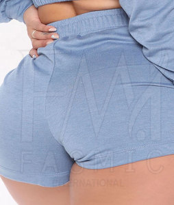 New Style Solid Color Casual Women Hoodies Short <b>Sets</b> Customize Design Wholesale 100% Cotton Windproof Breathable Two Piece <b>Set</b> - Product Image 6