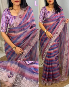 Nieuwste Designer Outfit Moderne Stijl Rangeeen Zijden <span class=keywords><strong>Saree</strong></span> Blouse Met Multi-Draad Borduurwerk Fabrikant Uit <span class=keywords><strong>India</strong></span> Te Koop - Product Image 3