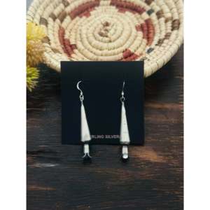 Navajo Handmade <b>Gold</b> Chandelier <b>Earrings</b> with Freshwater Pearl and Amethyst Sapphire Sterling Silver <b>Dangles</b> - Product Image 1