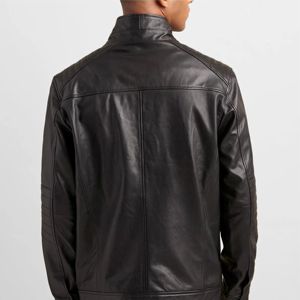 Veste de motard en cuir noir pour homme-Veste de moto authentique de style vintage avec finition dégradée, parfaite pour les tenues décontractées - Product Image 6