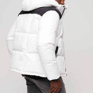 Custom Logo Stand Up Collar <b>white</b> Quilted <b>Puffer</b> <b>Men's</b> <b>Jackets</b> Winter Outdoor <b>Jacket</b> Wholesale Heavy Weight <b>Puffer</b> <b>Jacket</b> - Product Image 3