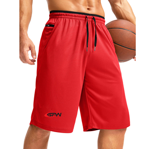 กางเกงขาสั้นกีฬาผู้ชายแบบแห้งเร็ว ผ้าโพลีเอสเตอร์ มีกระเป๋าข้าง ระบายอากาศได้ดี เหมาะสำหรับออกกำลังกาย วิ่ง บาสเก็ตบอล ฝึกซ้อม มีไซส์ใหญ่พิเศษ - Product Image 1