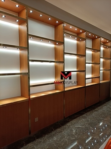 מפעל קמעונאות חנות תכשיטים חנות תיק חנות חנות קיר תצוגה ארון עם אורות עץ לרהיטים תצוגת חנות תיק - Product Image 5