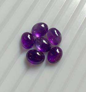 พลอยอะเมทิสต์ธรรมชาติ10X14mm อัญมณีทรงรีขัดเงาสูงแบบหลวมด้านหลังแบนสำหรับทำขายส่ง - Product Image 2