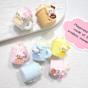 Charmes en résine en forme de tasse de chat mignon, accessoires de bricolage pour la fabrication de bijoux, décoration de coque de téléphone, charme pour coque de téléphone - Product Image 1