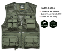 Gilet de randonnée pour homme, en maille respirante, ajouré, camouflage, pour journaliste, photographe, pêcheur, veste de camping, veste de chasse