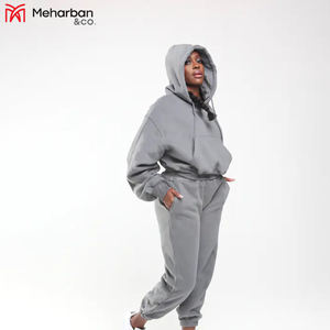 Vente en gros logo personnalisé vêtements d'entraînement pour femmes survêtement 2 pièces ensemble survêtement fermeture éclair survêtements femmes survêtement jogging survêtement - Product Image 2