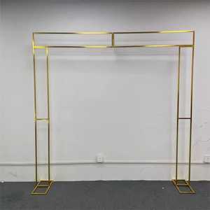 DreamLike-Fondo de lujo para boda, pantalla de oro brillante, acero inoxidable, arco de flores ecológico moderno, decoración Rectangular de arco - Product Image 1