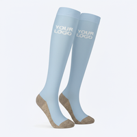 Chaussettes d'équitation premium, hauteur genou standard, respirantes, à compression, Coolmax, pour jeunes, fabricant OEM/ODM