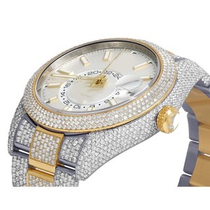 Montre de luxe automatique à tourbillon avec cadran en verre analogique en acier inoxydable mécanique VVS Moissanite pour hommes et femmes - Product Image 6