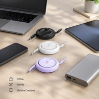 Kabel USB C Retraktil Pengisian Cepat 100W 5A Pabrik XXD, Tipe C ke C, untuk Ponsel, Tablet, Laptop