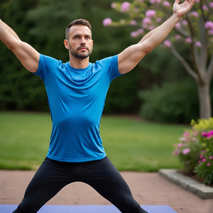 Camisetas de manga corta para ejercicio de Yoga, camisetas 100% de poliéster y algodón, camisetas atléticas de verano para hombres - Product Image 1