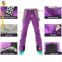 Combinaison de ski imperméable, coupe-vent et respirante -Tex pour homme et femme, veste et pantalon de sport rembourrés de duvet épais et chauds pour l'hiver