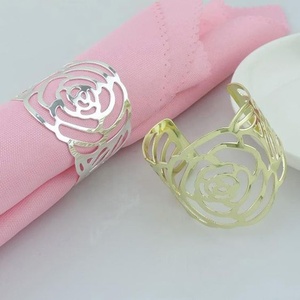 Stainless Steel <b>Gold</b> Plated Spring Design with Bead High-end Wedding Banquet Decorations Napkin Ring High Quality Napkin Ring - Product Image 2