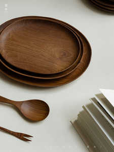 Assiettes en bois de teck esthétique Taille personnalisée Outils de cuisine en bois sans danger pour la nourriture - Product Image 4