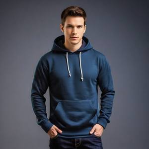 Wholesale Unisex <b>Sweatshirt</b> with Puff Technique XL Size High Quality Oversized Plain <b>Black</b> Hoodie From Bangladesh Manufacturer - Product Image 5