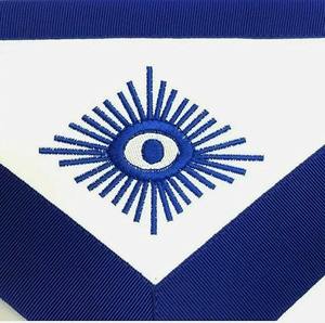 Delantal Masónico de Piel de Cordero Premium, Logia Azul, Maestro Masón, Bordado, Cinta Azul con Elegantes Guantes de Algodón Bordados - Product Image 2