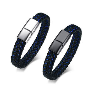 Bracelet Médical en Cuir pour Diabète de <span class=keywords><strong>Type</strong></span> <span class=keywords><strong>2</strong></span> avec Fermoir Magnétique en Acier Inoxydable, Bracelet Personnalisé à Graver pour Homme - Product Image 6