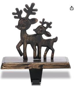 Modern Vintage Heavy Solid Brass Sleigh <b>Christmas</b> Stocking Holder Hanger For Fireplace Mantel Gift Item Home Decor - Product Image 6