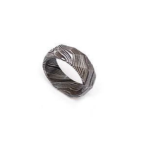 Jexmoo Bague en acier damas personnalisée faite à la main avec boîte à bagues Cadeau parfait pour papa mari petit ami Support OEM pour la personnalisation - Product Image 3