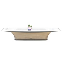 Élégant blanc grande table de conférence moderne simple multi-personnes bureau de réunion salle de formation mobilier de bureau