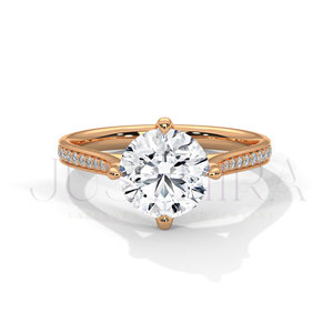 Most Selling Solitaire Round Cut Diamond Prong Pave Settings Ring for Everyday Wear Office Use and Elegant Styling Gift For Her - Product Image 2