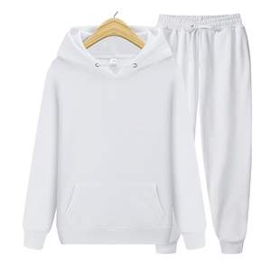 ยูนิเซ็กซ์เสื้อกันหนาวมีฮู้ด2ชิ้นชุดกางเกงวอร์มผ้าฝ้าย100% ระบายอากาศได้ดีชุดวิ่งเสื้อกันหนาวทอแจ๊กเก็ตสำหรับผู้ชาย - Product Image 3