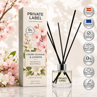 Difusor de Aromas Botánicos de Flor de Cerezo y Jazmín de Marca Privada 100ml OEM |   Aromatizante para el Hogar Mikado Sin Alcohol |   España UE