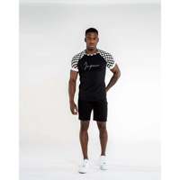 T-shirt à manches courtes pour homme, coupe ajustée, col rond, à carreaux, respirant, style décontracté, avec motif, design Imperio