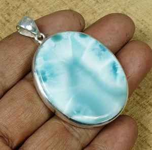 Larimar Dolphin Pendant 925 Sterling Silver Calming Gemstone Handmade Jewelry Elegant Gift For Women - Product Image 5