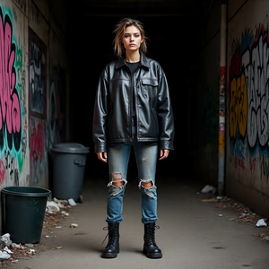 Chaquetas Cargo de cuero de gran tamaño para mujer, abrigo de cuero genuino holgado cálido para Otoño e Invierno para mujer - Product Image 5