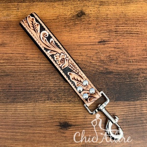 Correa corta para perro de cuero con mango acolchado de tráfico, correa corta resistente de cuero genuino para control de entrenamiento - Product Image 1