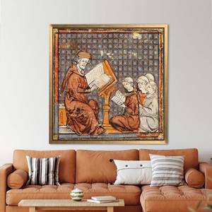 Printed Canvas: Renaissance Artwork Reproduction, Medieval Elegance,Gold <b>Framed</b> - Product Image 1