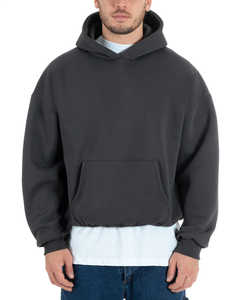 Hoodie Basic boxy Fit สีดำ - Product Image 4