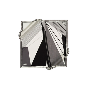 Luxury Satin <b>Silk</b> Long <b>Scarf</b> with Geometric Dot Pattern - Product Image 1