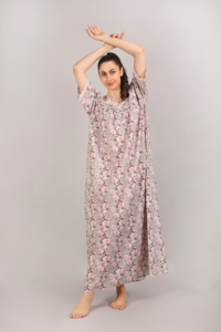Vêtements de nuit pour femmes de qualité supérieure, en coton, ample, robe de nuit à manches courtes pour femmes, pour l'exportation depuis l'Inde - Product Image 2