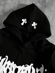 Prix de gros haute qualité 100% coton polaire et impression bouffée impression sweat à capuche sweats à capuche unisexe Pull Over Streetwear? - Product Image 6