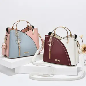 2022 Hersteller Hot Sales Günstige Designer Damen Handtaschen Sac Kontrast farbe Große Kapazität Pu Leder Damen Tasche Handtaschen
